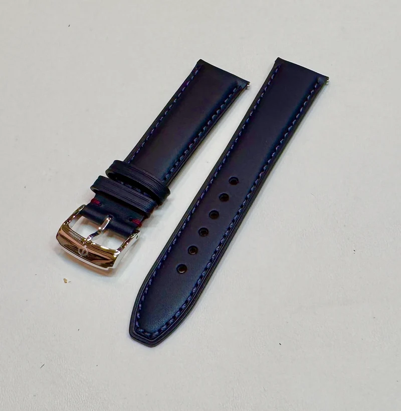 Cinturino Clifton blu Baume et Mercier originale 20/18 con fibbia acciaio