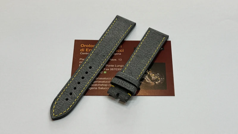 Cinturino Eberhard grigio imp. gialle ansa 20mm per Tazio Nuvolari 31075
