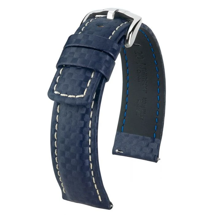 Cinturino blu Carbon Hirsch 22mm L