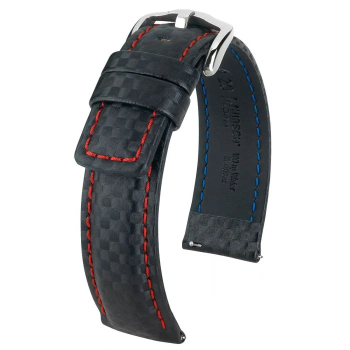 Cinturino nero Carbon Hirsch 22mm L