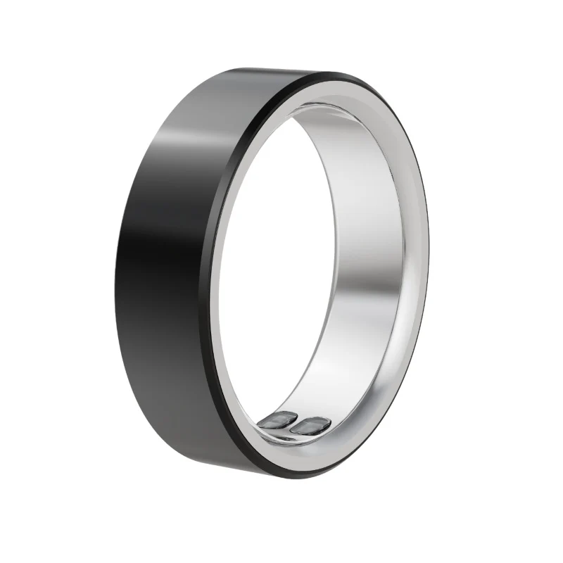 MAXCOM mRing MR200 Nero in Ceramica – Smart Ring per Salute, Sonno e Attività Quotidiana
