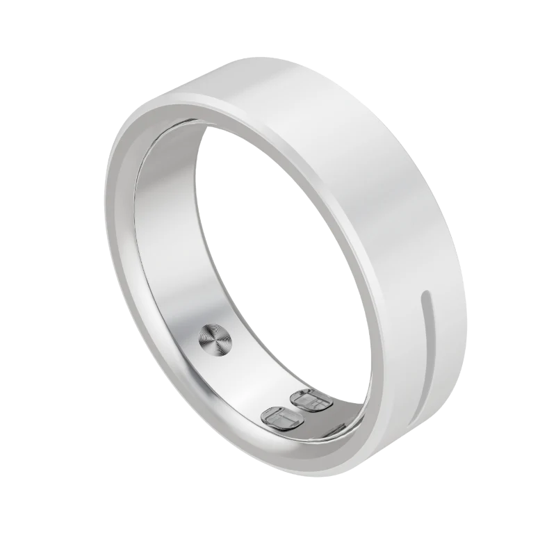 MAXCOM mRing MR200 Bianco in Ceramica – Smart Ring per Salute, Sonno e Fitness Quotidiano