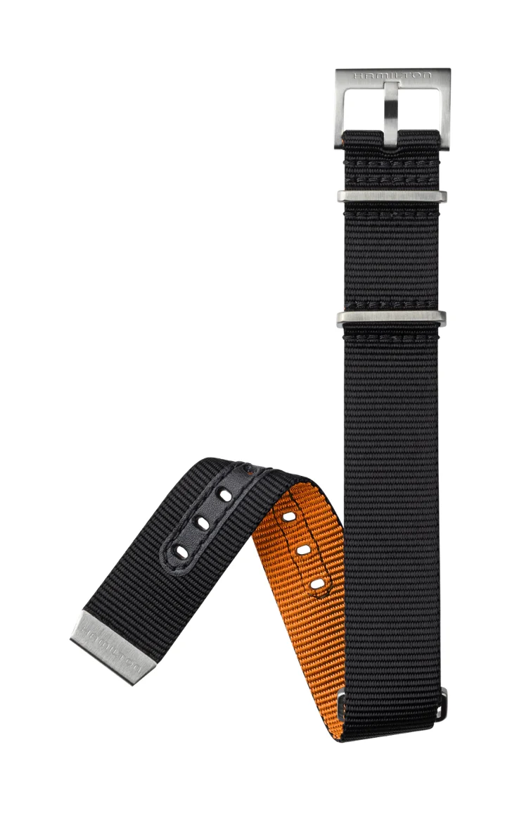 Cinturino Hamilton Nato nero arancione 20MM