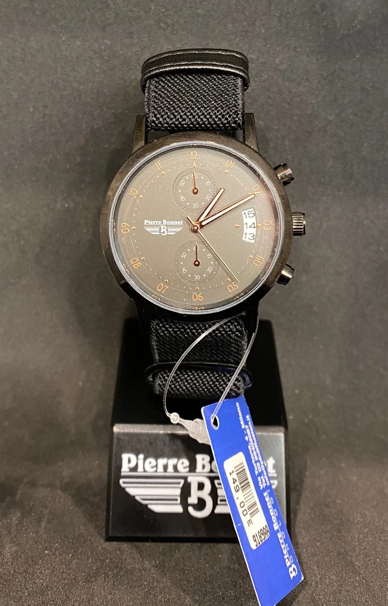 Orologio Pierre Bonnet 9189AA uomo cronografo cassa acciaio IP black