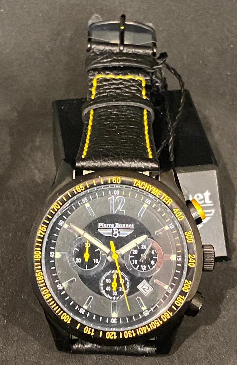 Orologio Pierre Bonnet cronografo 7213D quadrante nero uomo