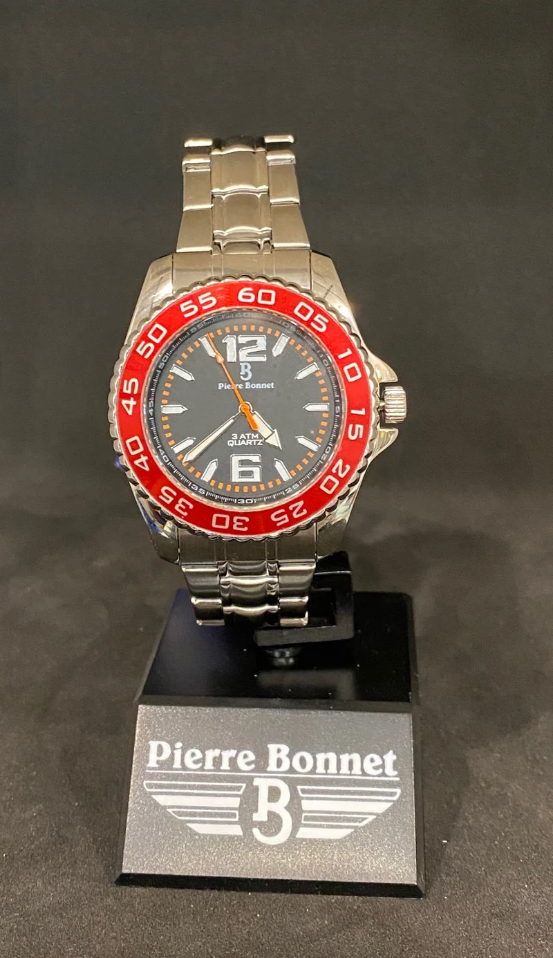 Orologio Pierre Bonnet acciaio 39mm ghiera rossa ref. 6523