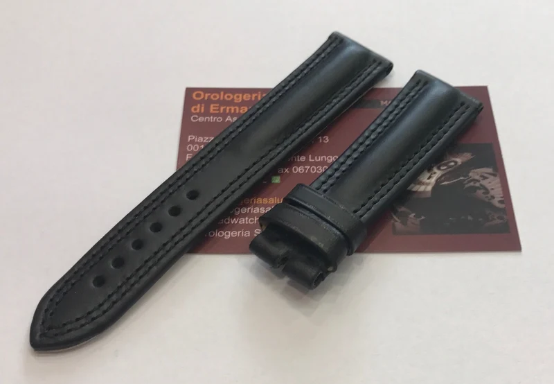 Cinturino cuoio nero o marrone Eberhard 21016 - 21020 traversetolo no fibbia