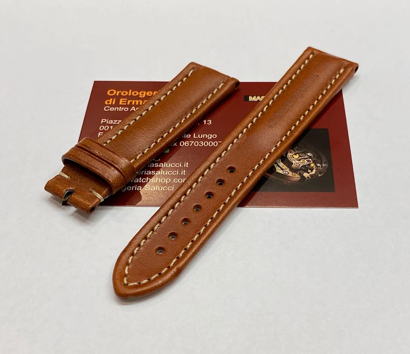 Cinturino Eberhard in cuoio naturale ansa 20mm per Champion - Navy Master