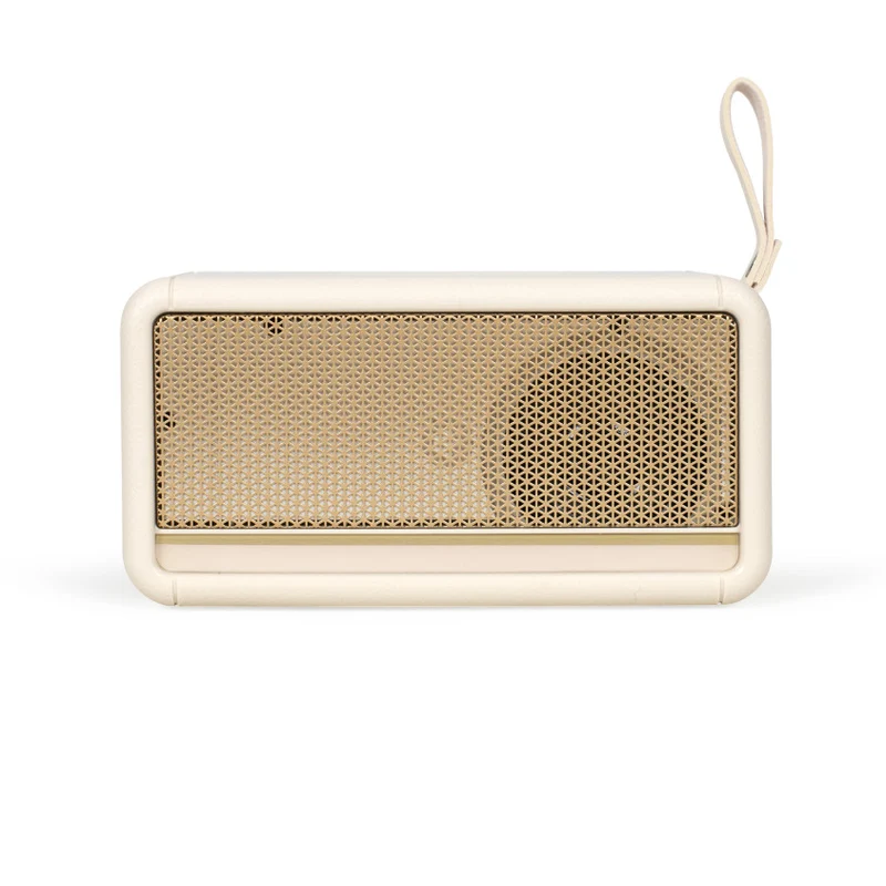 Retro Mini Speaker Beige Cream – Speaker Bluetooth Vintage Compatto