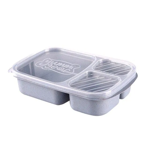 Picnic Wheat Straw Bento With Compartments