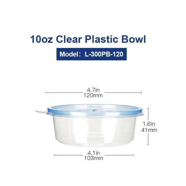 OTOR 50pcs 10oz 12oz 16oz Plastic Bento Box