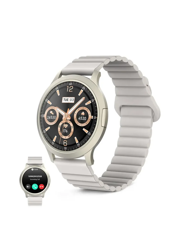 KSIX Core 3 Champagne – Smartwatch AMOLED 1,32" con Chiamate Bluetooth, IP67 e Cinturino Magnetico