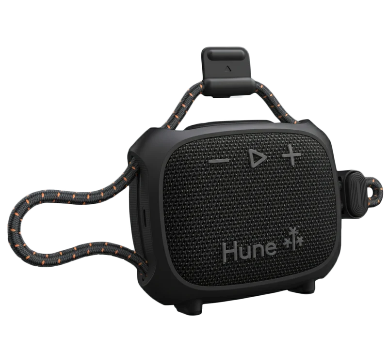 HUNE SAUCO™ Black – Speaker Bluetooth Portatile Outdoor in Materiali Riciclati