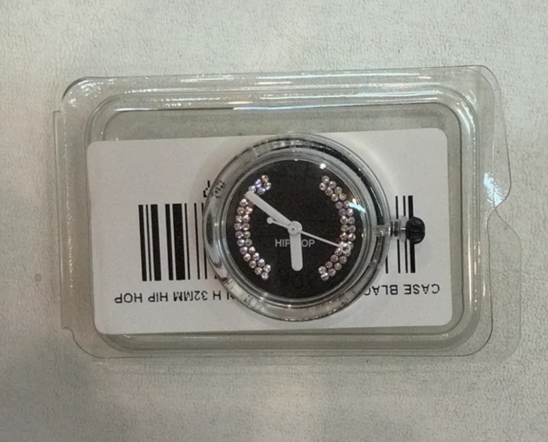 Cassa completa orologio Hip Hop HWU0071 nero con zirconi 32mm