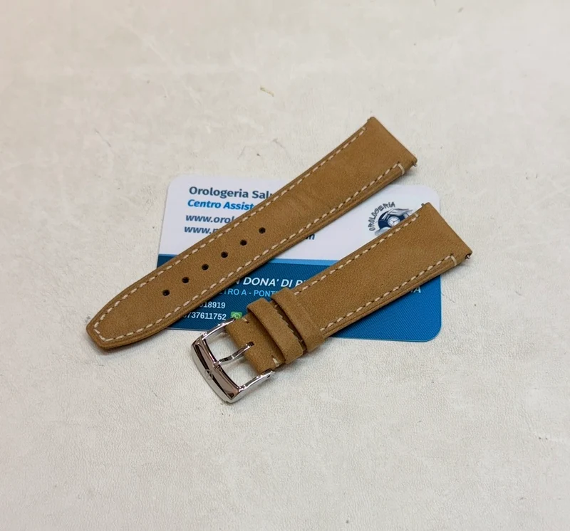 Cinturino beige Baume & Mercier Classima 21/18 originale completo di fibbia