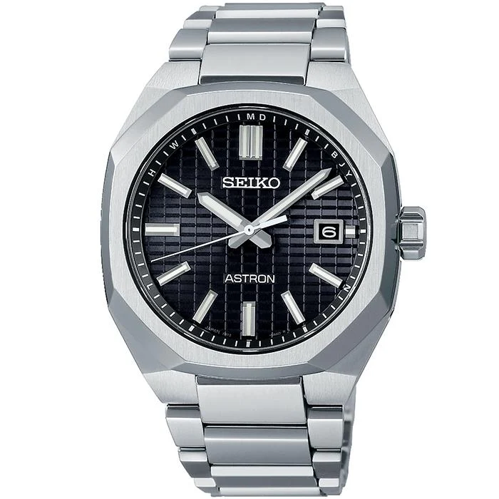 Orologio radiocontrollato solare da uomo Seiko Astron NEXTER DYNA SBXY063, nero
