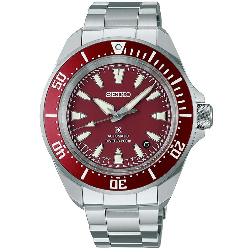 Orologio subacqueo meccanico automatico da uomo Seiko Prospex Samurai SBDY129, rosso