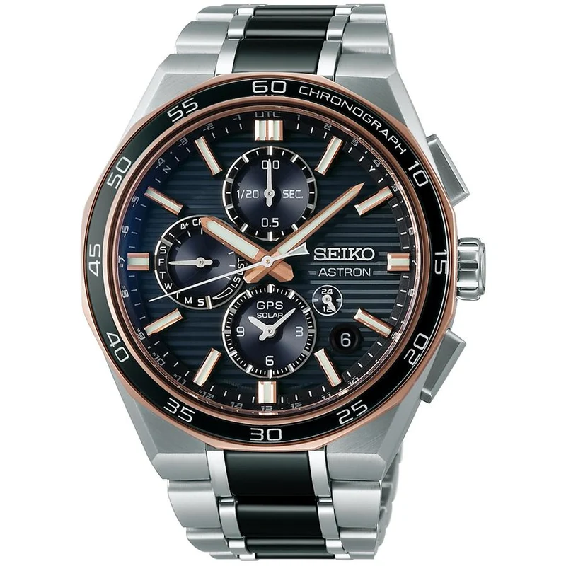 Orologio da uomo Seiko Astron Nexter Dual Time Chronograph 2025 Limited Edition modello SBXC180 con onde radio satellitari GPS e alimentazione solare