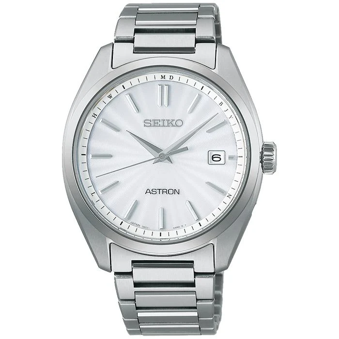 Orologio da uomo Seiko Astron Origin Series a 3 lancette, modello SBXY029, con radiocontrollo solare e quadrante in titanio argento [S_BH]