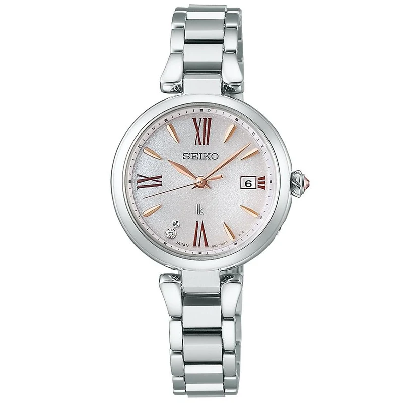 Orologio da donna Seiko LUKIA Grow Blossom SSQW081 in titanio radiocontrollato solare, colore rosa peonia