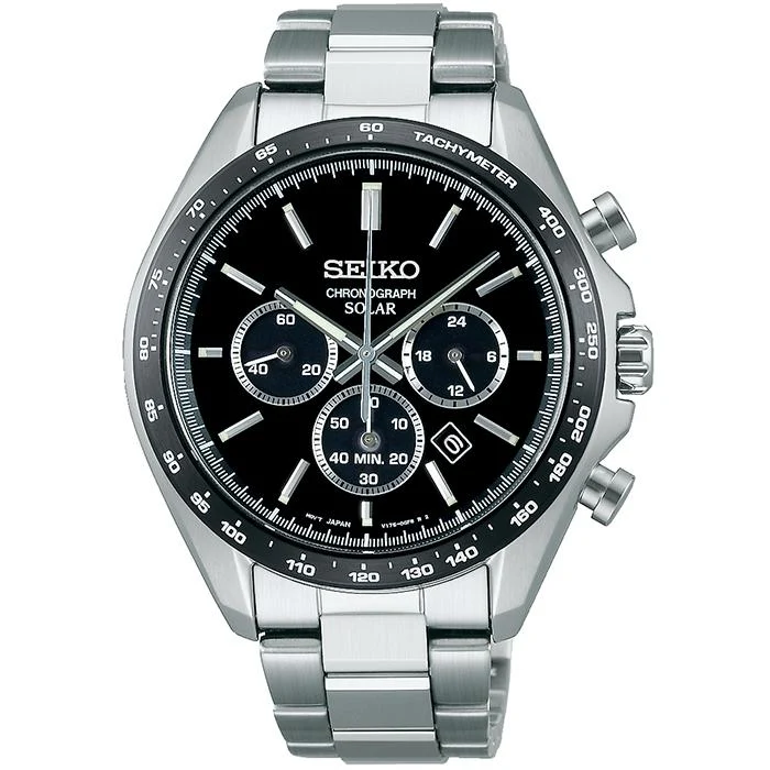 Orologio cronografo solare da uomo Seiko Selection S Series SBPY167, nero