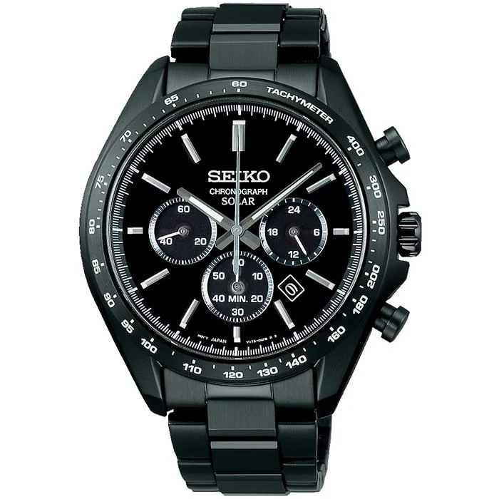 Orologio cronografo solare da uomo Seiko Selection S Series SBPY169, nero