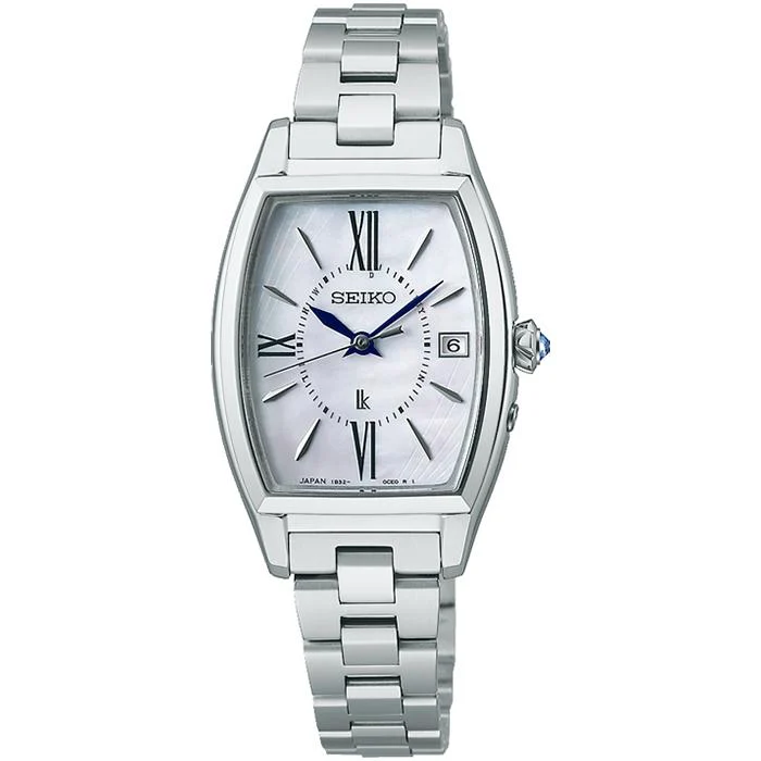 Orologio da donna Seiko Lukia Grow SSQW071 con radiocontrollo solare e design Tonneau, titanio
