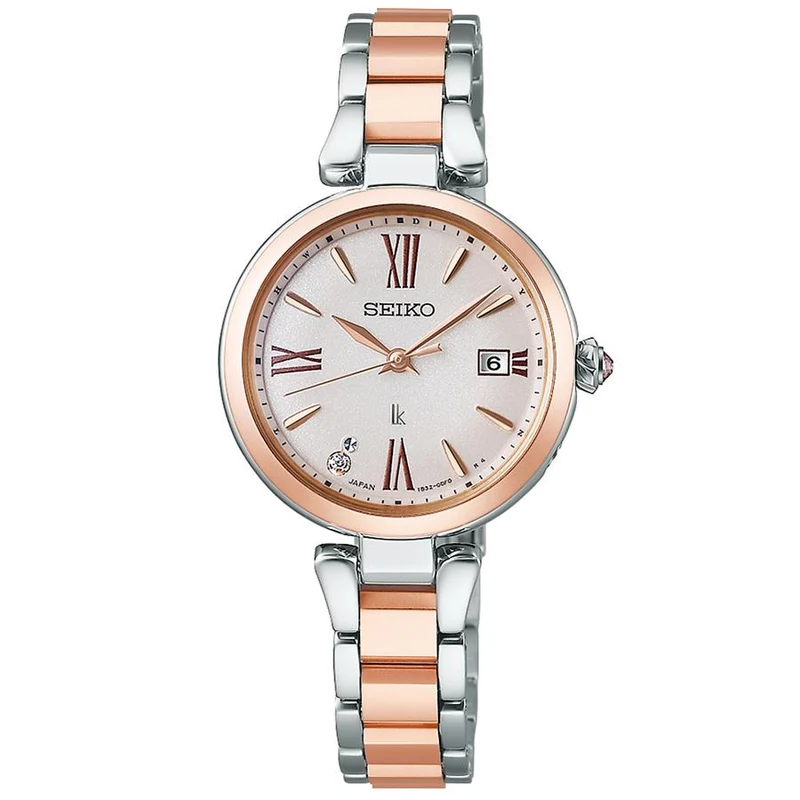 Orologio da donna Seiko LUKIA Grow Blossom SSQW082 in titanio con radiocontrollo solare e sfumatura rosa peonia