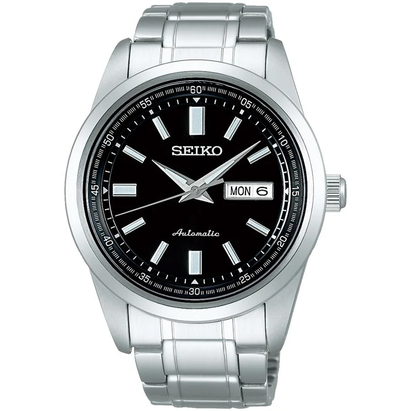 Orologio automatico meccanico da uomo Seiko Selection SARV003 con datario, colore nero.