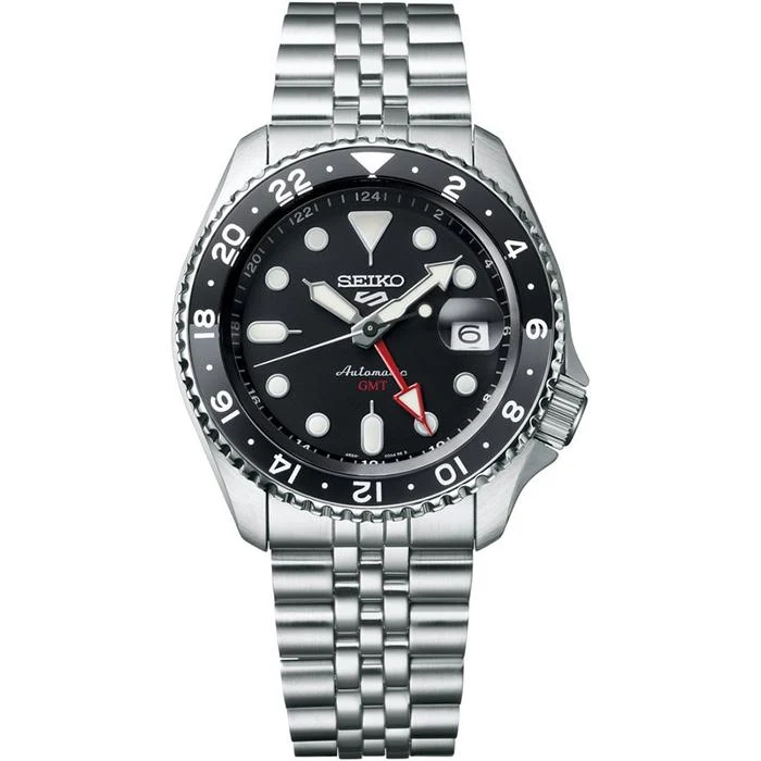 Orologio da uomo meccanico automatico Seiko 5 Sports SKX Sports Style GMT modello SBSC001, nero