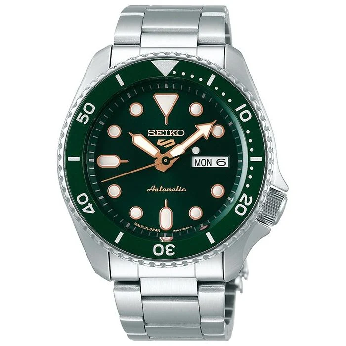 Orologio da uomo Seiko 5 Sports SBSA013 meccanico automatico con datario Green Day
