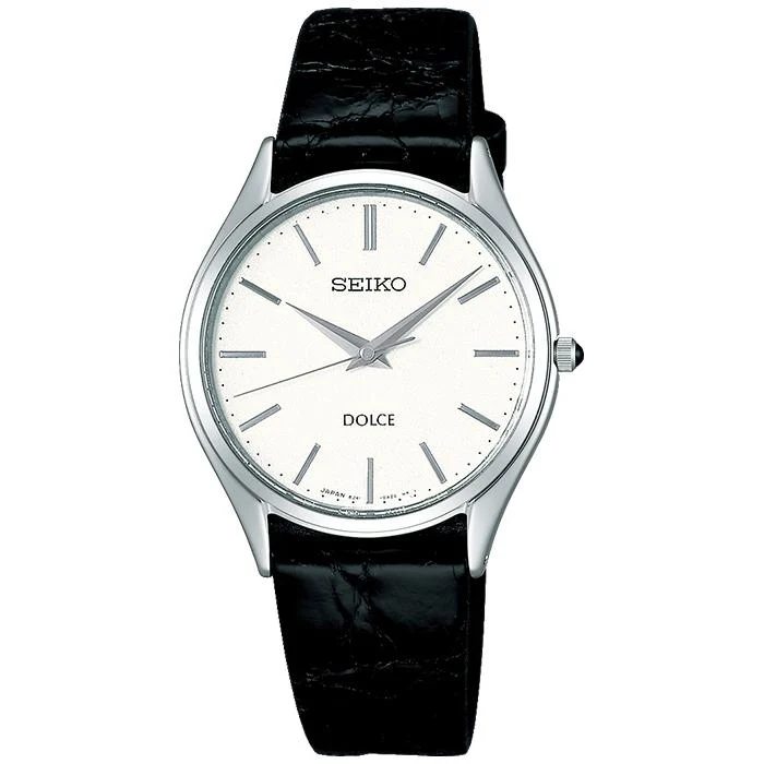 Orologio da uomo Seiko Dolce & Exceline al quarzo SACM171 con cinturino in pelle bianco/nero