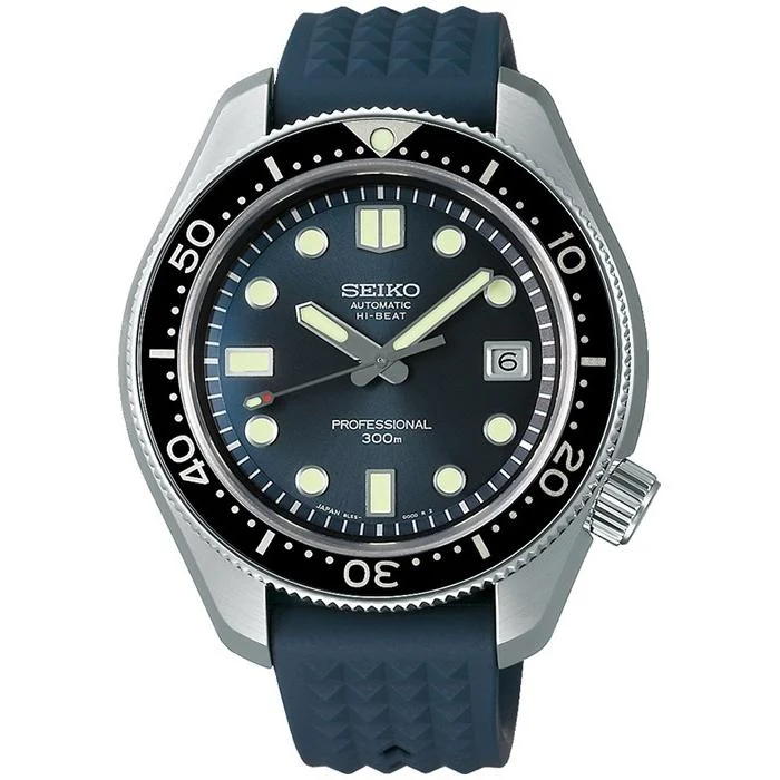Orologio automatico da uomo Seiko Prospex 55th Anniversary Limited Edition 1968 Mechanical Diver's Reissue SBEX011, blu navy con silicone