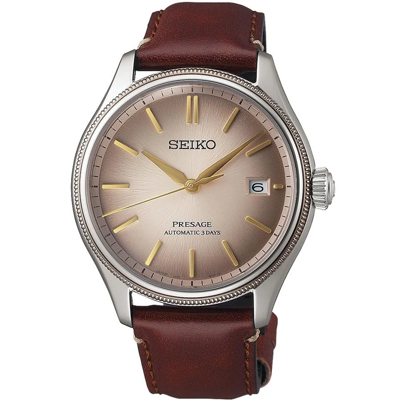 Orologio meccanico da uomo Seiko Presage SARX135 con cinturino in pelle riciclata, edizione limitata, esclusivo.