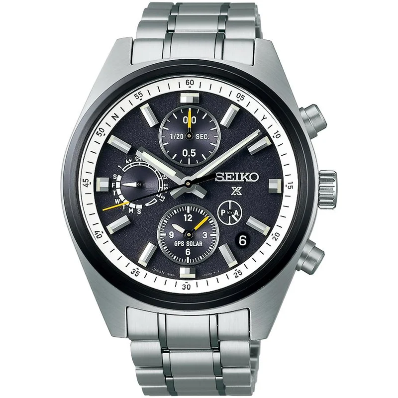 Orologio da uomo Seiko Prospex Speedtimer 1972 Heritage Chronograph SBED011 con onde radio satellitari GPS e alimentazione solare, esclusivo