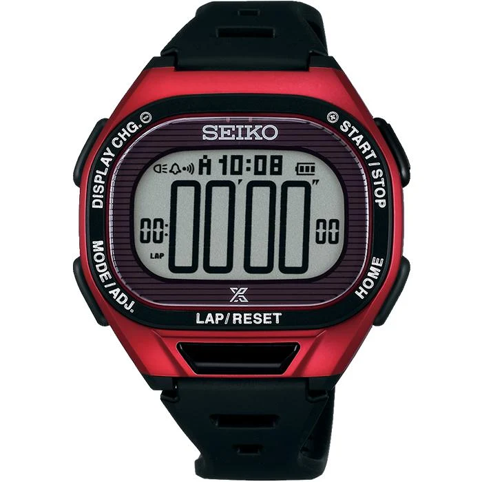 Orologio Seiko Prospex Super Runners SBEF047 da uomo in poliuretano solare, rosso