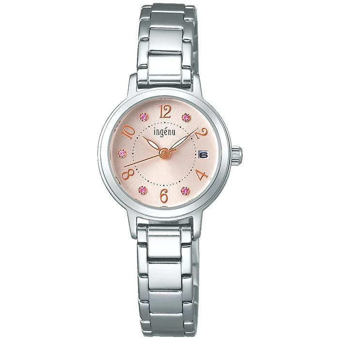 Orologio da donna Alba Angeine Quartz AHJK445 a batteria con vetro in cristallo, quadrante rosa, cinturino in metallo, funzione calendario e data