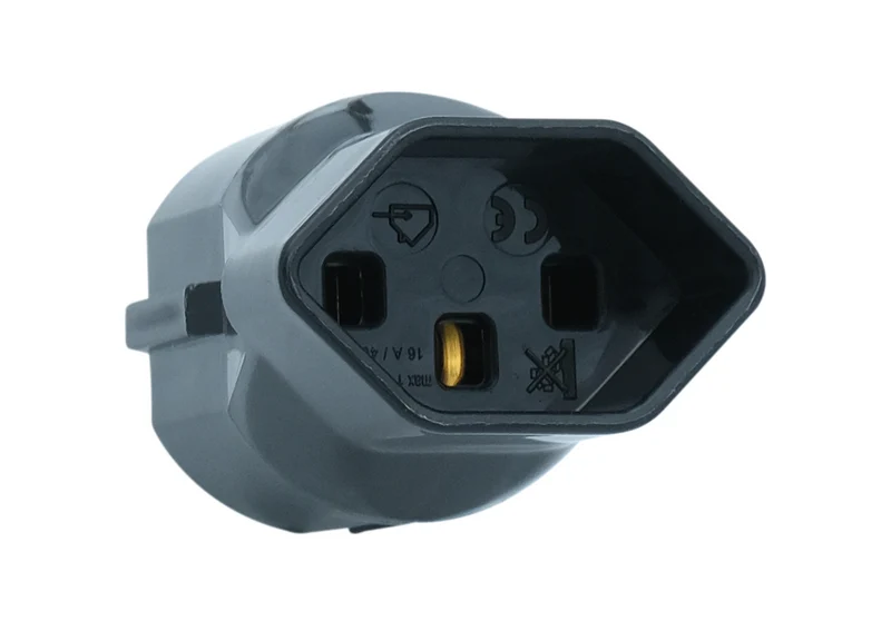 Adapter 230 VAC von Euro-Steckdose (Schuko) auf CH-Steckdose T13 (für CH-T12-Stecker)