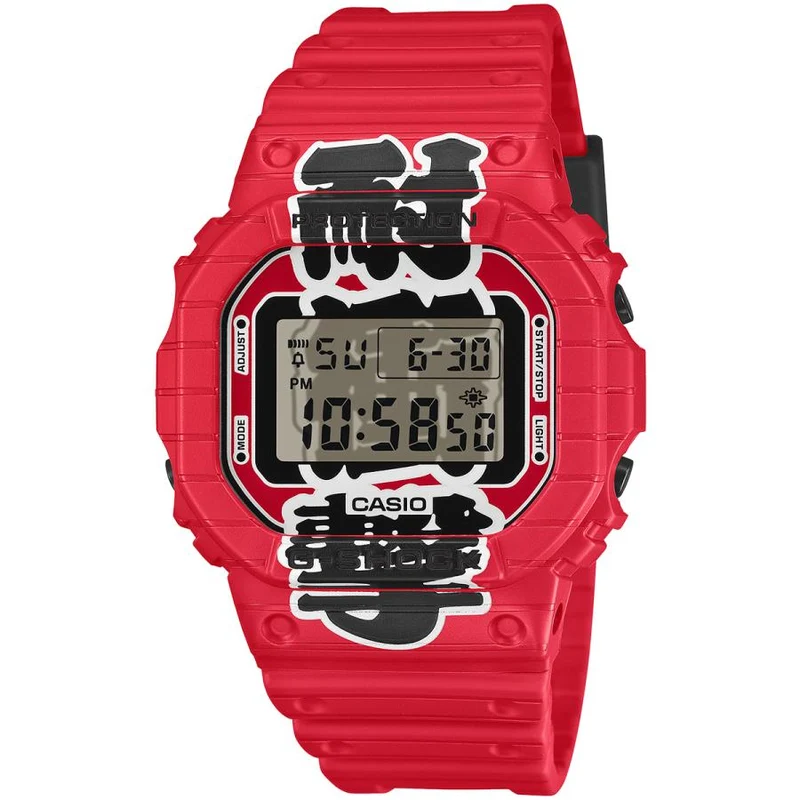 Orologio da uomo CASIO G-SHOCK DW-5600AKA-4JR, noto anche come Chochin Red Square JDM, prodotto in Giappone.