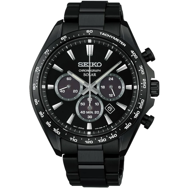 Orologio da uomo SEIKO Selection Serie S SBPY187 Cronografo Solare Nero JDM