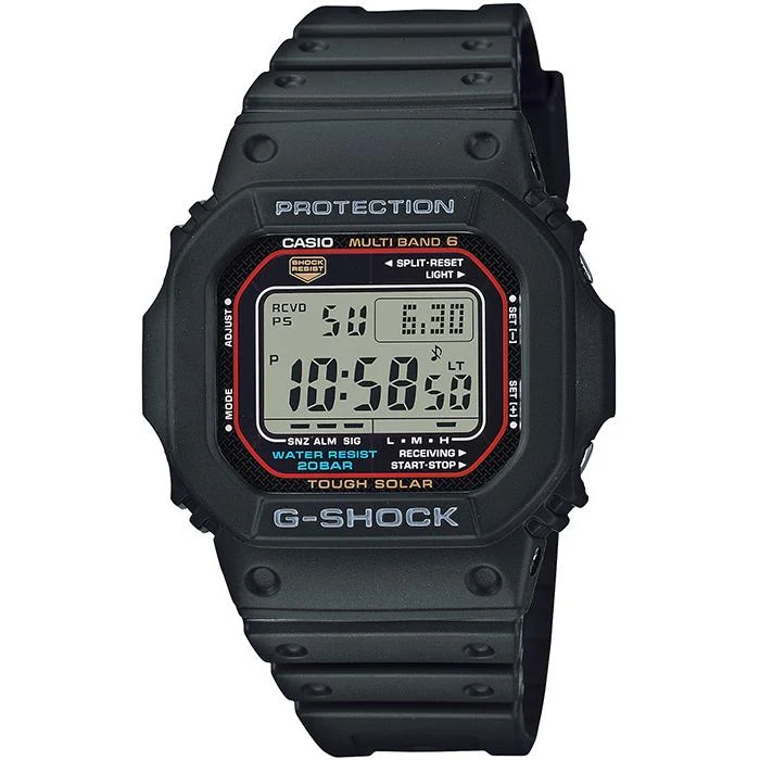 Orologio da uomo CASIO G-SHOCK GW-M5610U-1JF JDM digitale quadrato a energia solare e radiocontrollato.