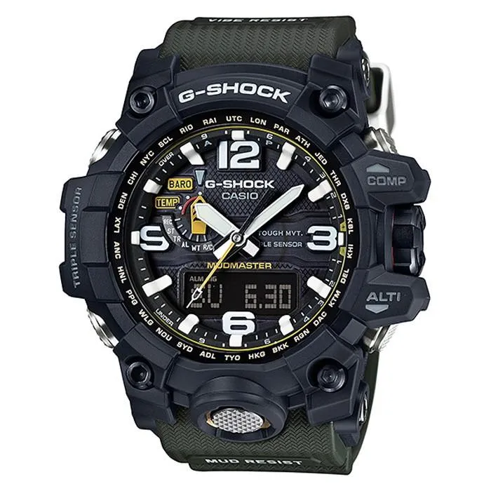 Orologio da uomo CASIO G-SHOCK MUDMASTER GWG-1000-1A3JF JDM Master of G con triplo sensore analogico-digitale, solare e radio.