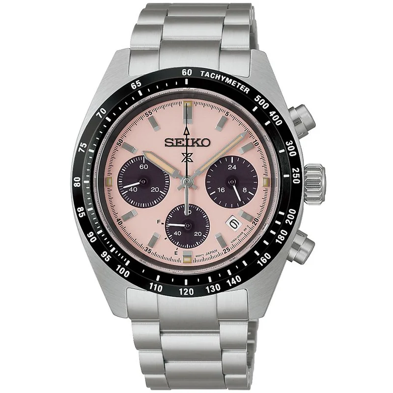 Orologio da uomo SEIKO Prospex Speedtimer Solar Chronograph SBDL127 con quadrante rosa classico