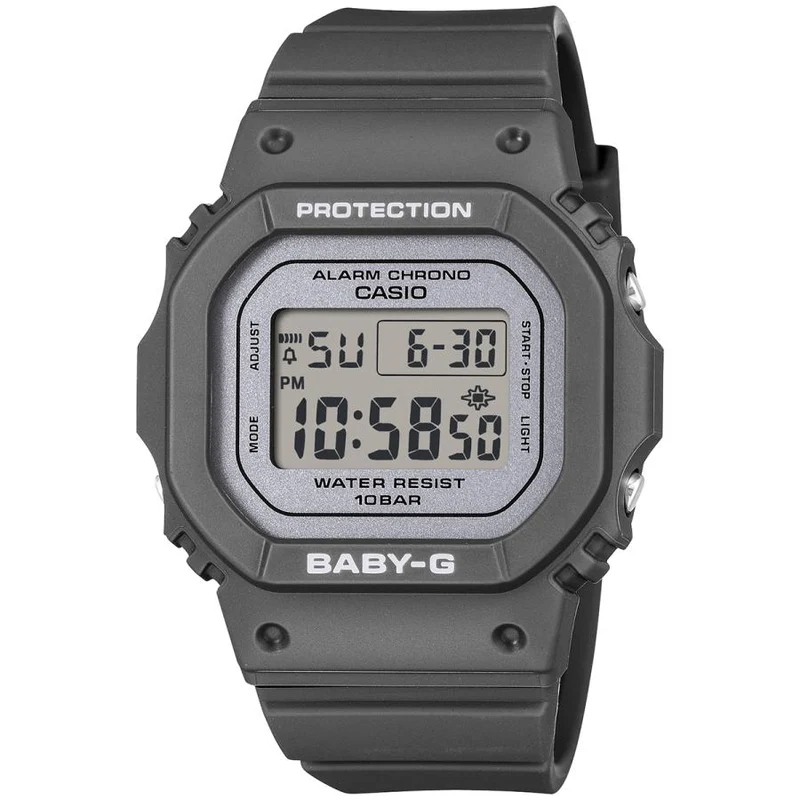 Orologio da donna CASIO BABY-G BGD-565SC-1JF JDM con quadrante lucido, display digitale quadrato nero.