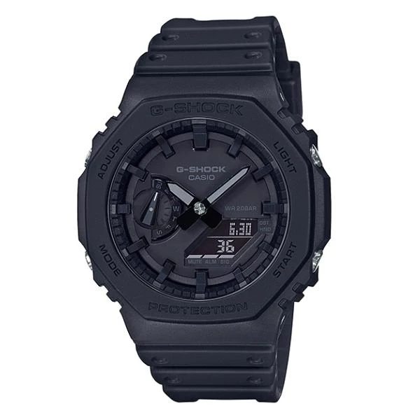 CASIO G-Shock GA-2100-1A1 CasiOak All Black Orologio analogico digitale da uomo Carbon Core Guard