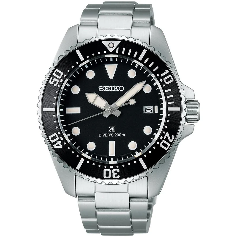 Orologio da uomo Seiko Prospex Diver Scuba Solar SBDJ063 con quadrante nero