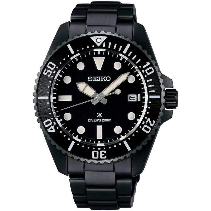 Orologio da uomo Seiko Prospex Diver Scuba Solar SBDJ065, solare, nero