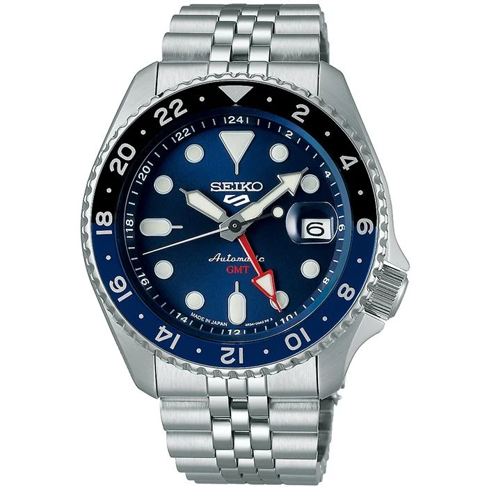 Orologio da uomo meccanico automatico Seiko 5 Sports SKX Sports Style GMT modello SBSC003, blu