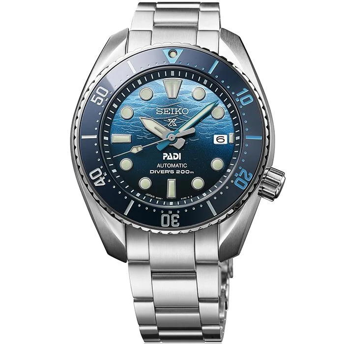 Seiko Prospex Sumo PADI Special THE GREAT BLUE SBDC189 Orologio subacqueo meccanico da uomo, blu esclusivo