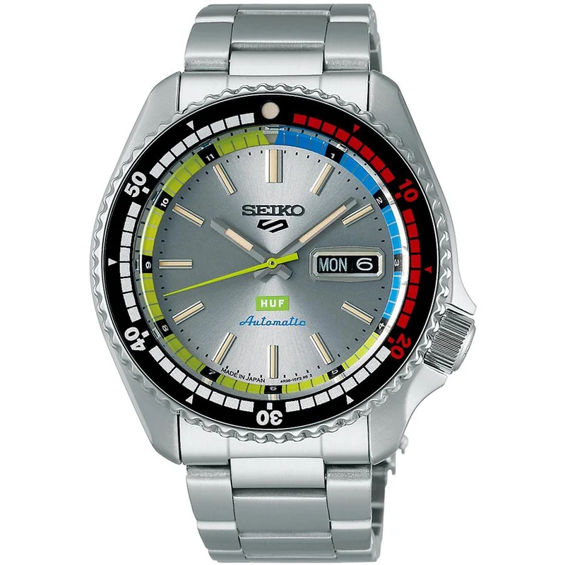 Orologio automatico da uomo Seiko 5 Sports SKX Series HUF Collaboration Limited Edition Regatta Timer Hommage SBSA279